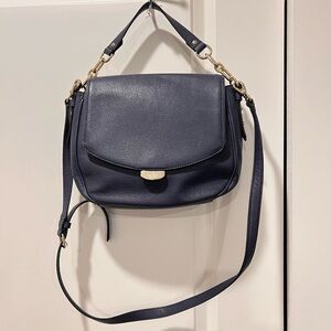Kate Spade Elegant Navy Blue Leather Crossbody or hand held bag
